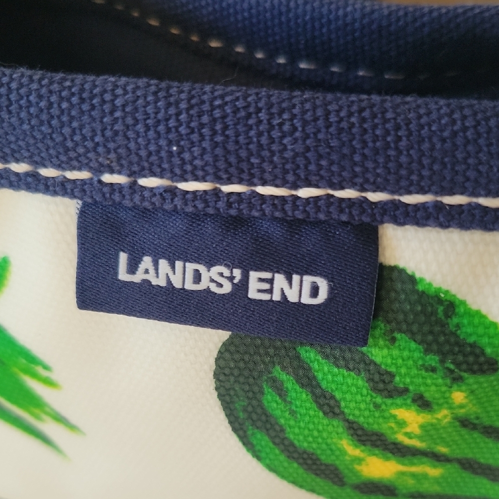 Lands End Fruit Patterned Canvas/Wax Tote Bag Cooler - Picture 2 of 13